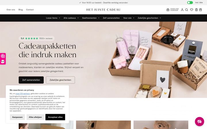 Screenshot of hetjuistecadeau.nl