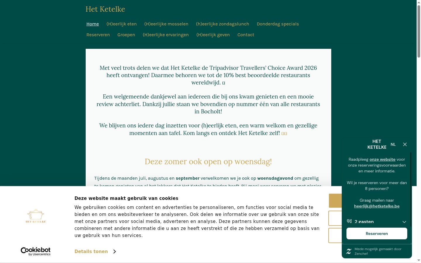 Captura de ecrã do banner de consentimento apresentado antes de qualquer interação