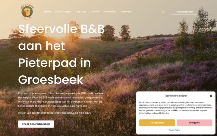 Screenshot of hetknappeuiltje.nl