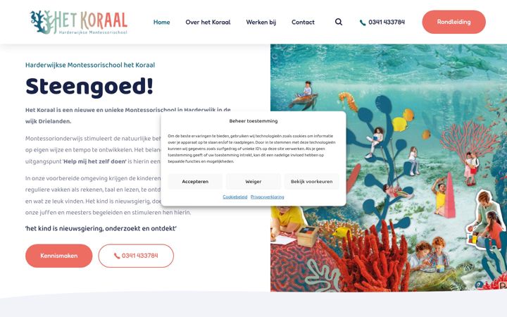 Screenshot of hetkoraalharderwijk.nl
