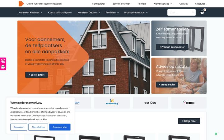 Screenshot of hetkunststofkozijn.nl