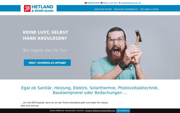 Skjámynd af hetland-sohn.de