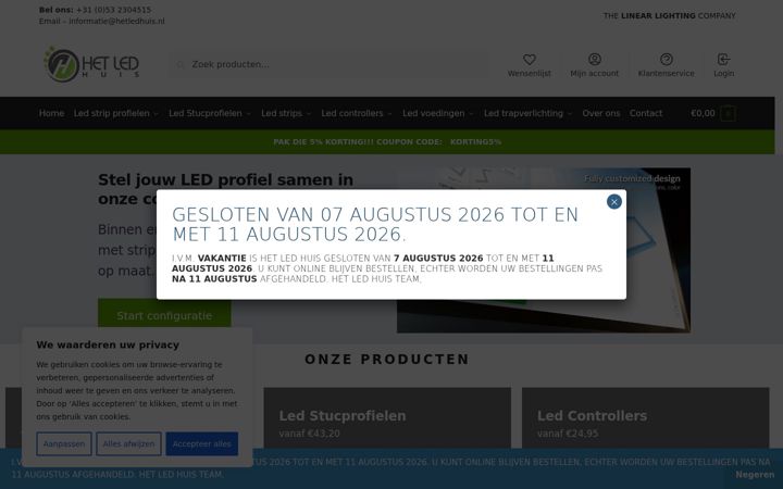 Screenshot of hetledhuis.nl