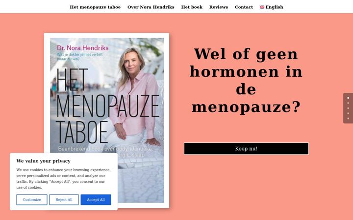 Screenshot of hetmenopauzetaboe.nl