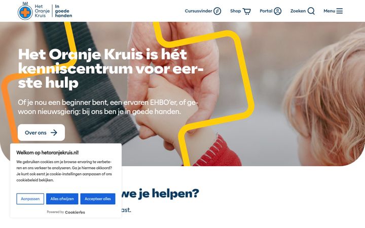Screenshot of hetoranjekruis.nl