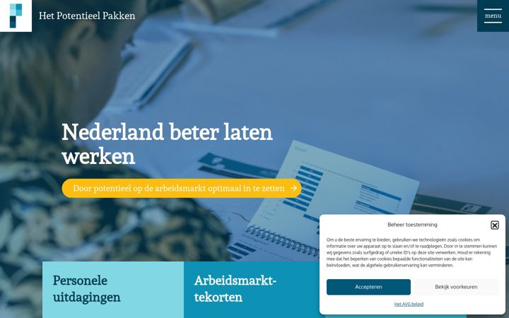 Screenshot of hetpotentieelpakken.nl