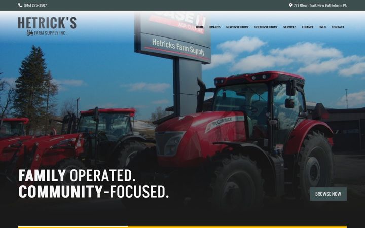 Screenshot of hetricksfarmsupply.com