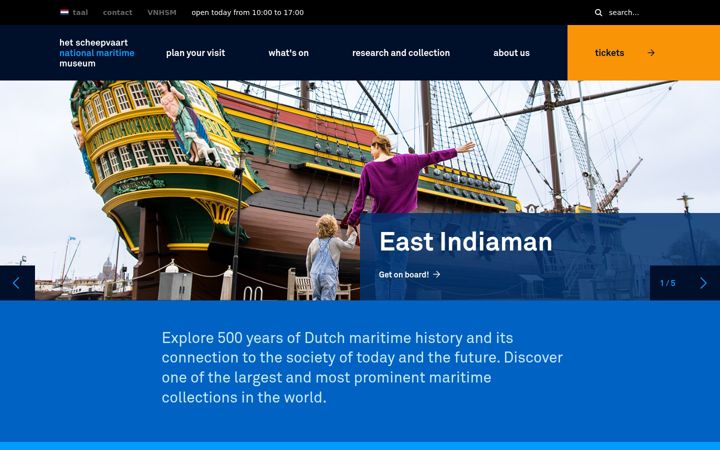 Screenshot of hetscheepvaartmuseum.com