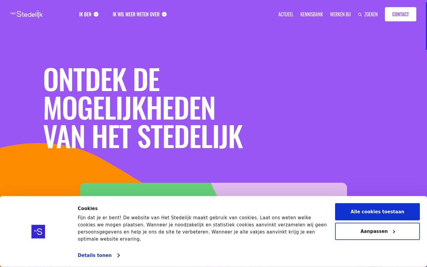 Screenshot van de toestemmingsbanner zoals getoond vóór enige interactie