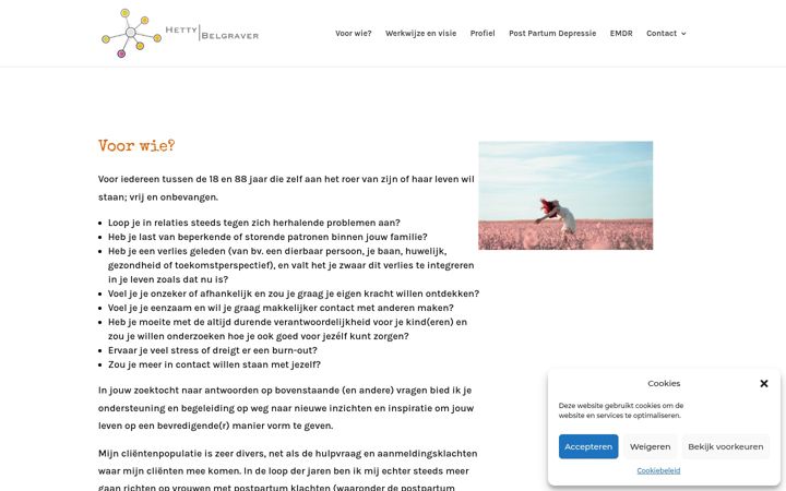 Screenshot of hettybelgraver.nl