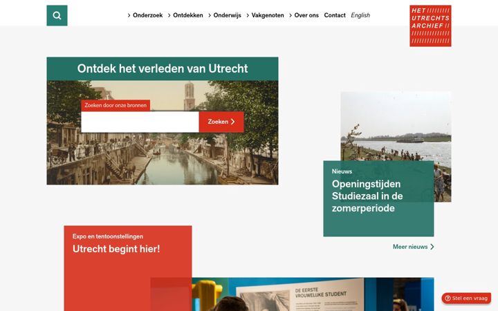 Kuvakaappaus sivustosta hetutrechtsarchief.nl