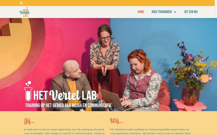 Screenshot of hetvertellab.nl