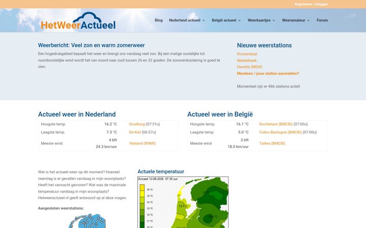 Screenshot of hetweeractueel.nl