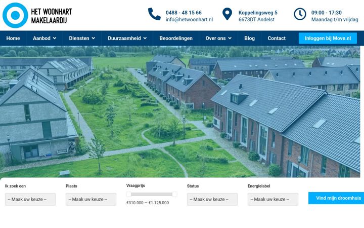 Screenshot of hetwoonhart.nl