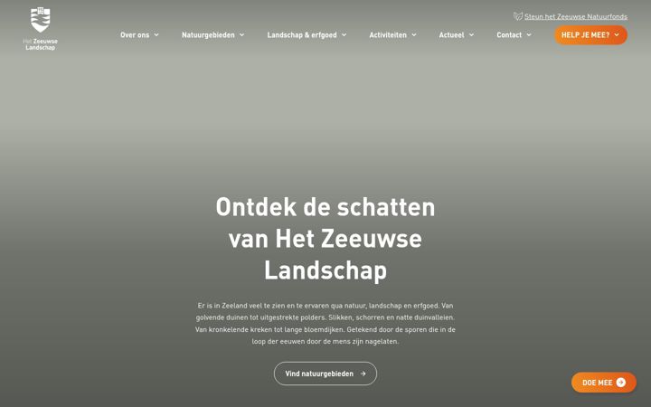 Screenshot of hetzeeuwselandschap.nl