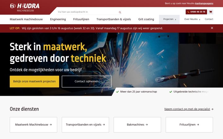 Screenshot of heudramachinebouw.com