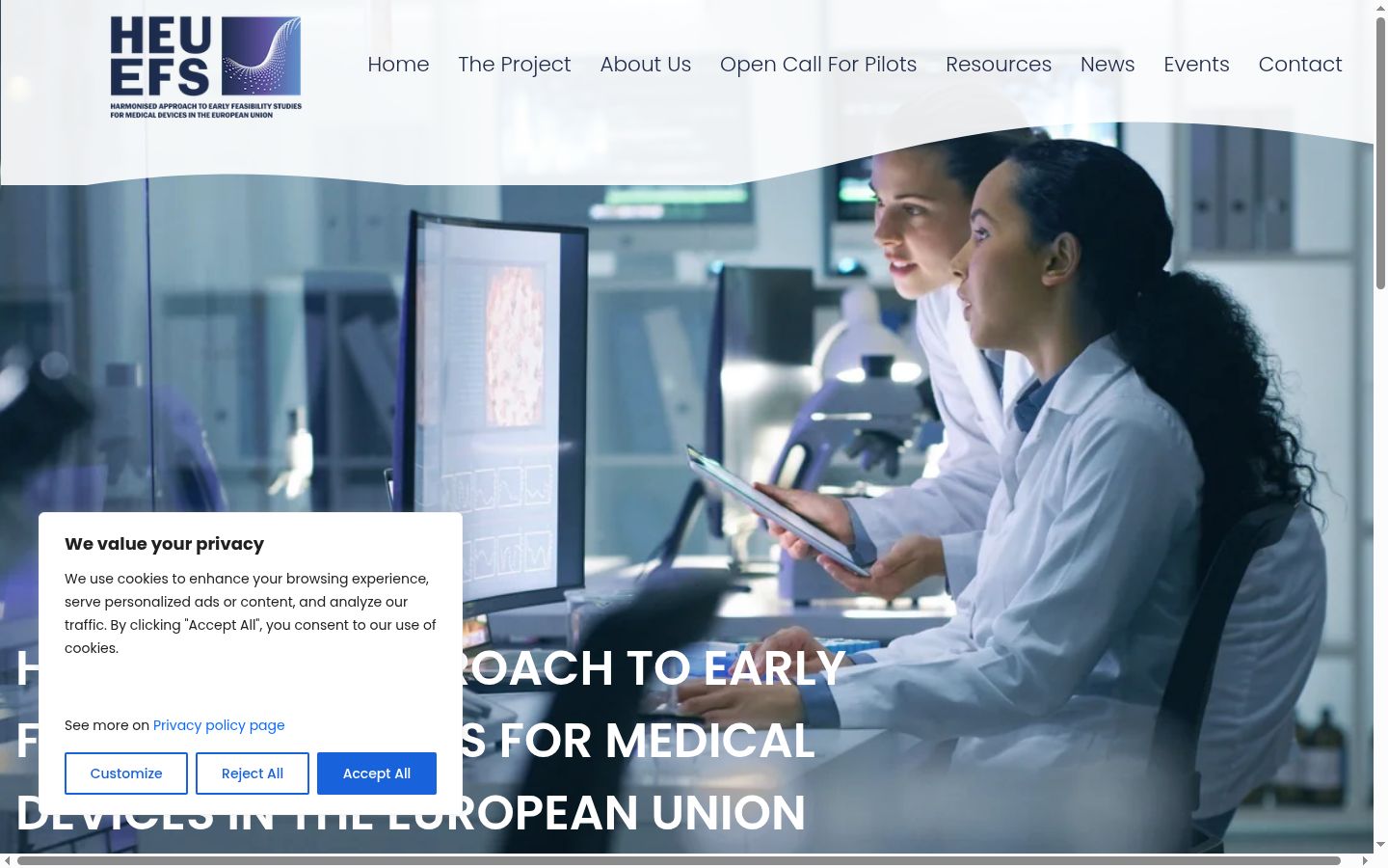 Screenshot of the consent banner shown before any interaction