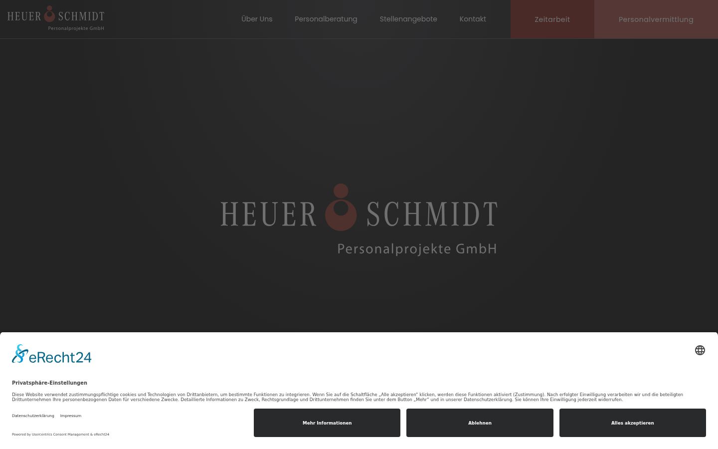 Screenshot des Einwilligungsbanners vor jeglicher Interaktion