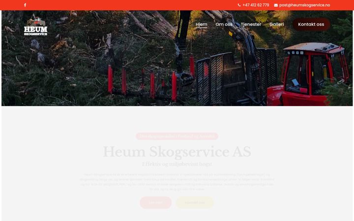 Screenshot of heumskogservice.no