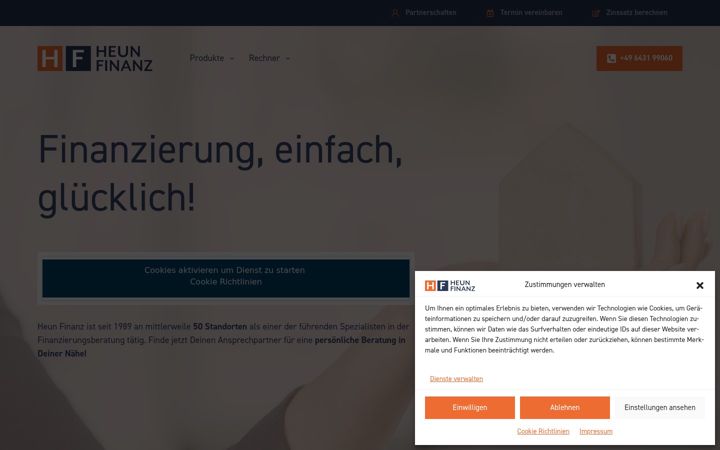 Screenshot of heun-finanz.de