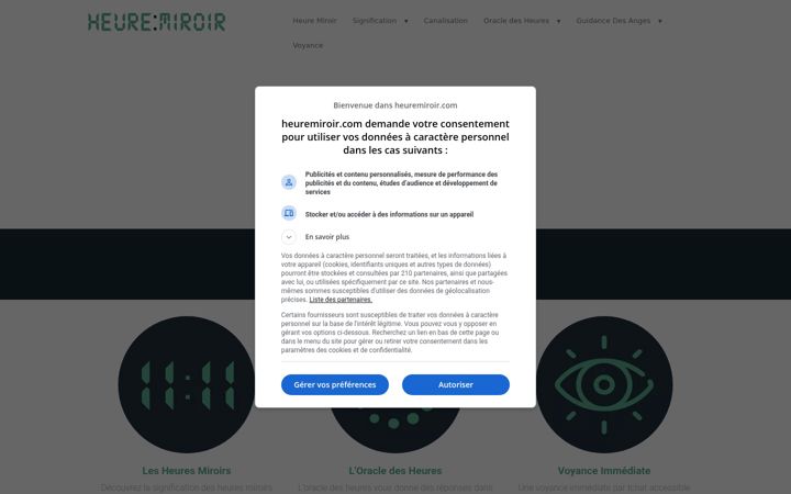 Screenshot of heuremiroir.com