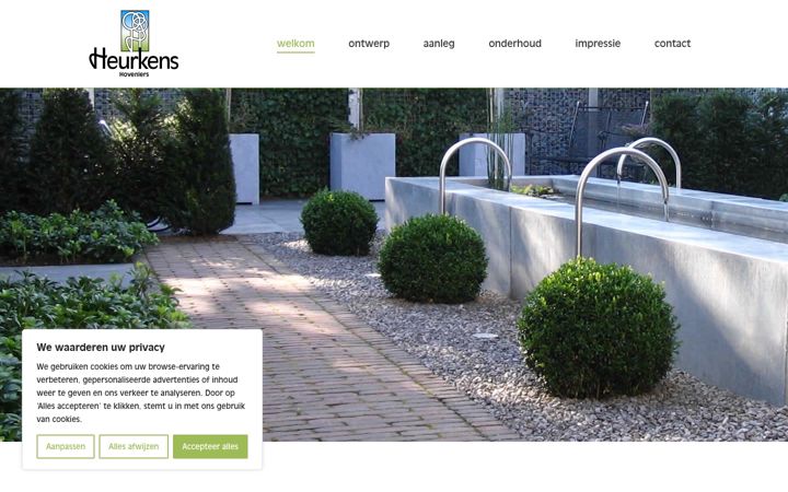 Screenshot of heurkenshoveniers.nl