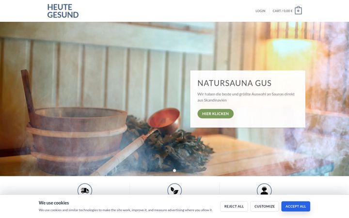 Screenshot of heutegesund.net