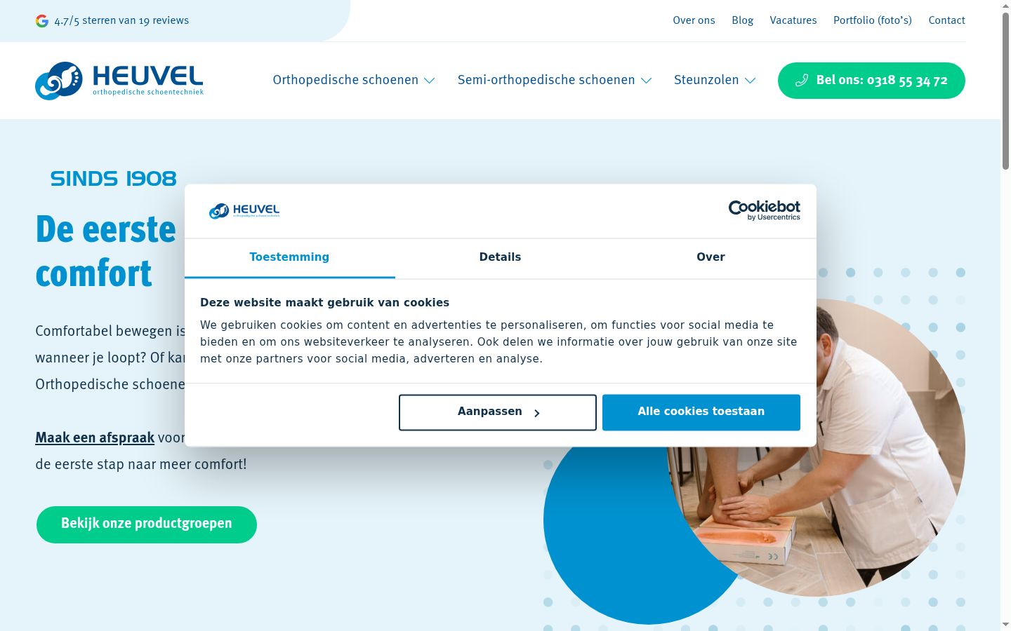 Screenshot del banner di consenso mostrato prima di qualsiasi interazione