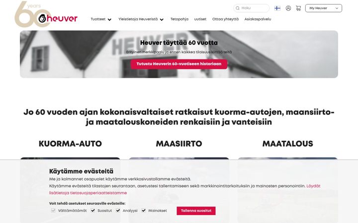 Ekrano kopija heuver.fi