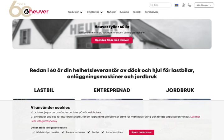 Screenshot of heuver.se