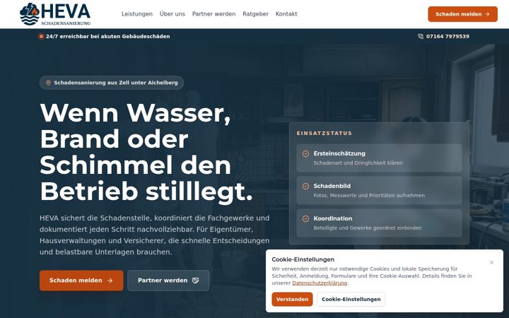 Screenshot of heva-schadensanierung.de