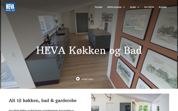 Screenshot of heva.dk