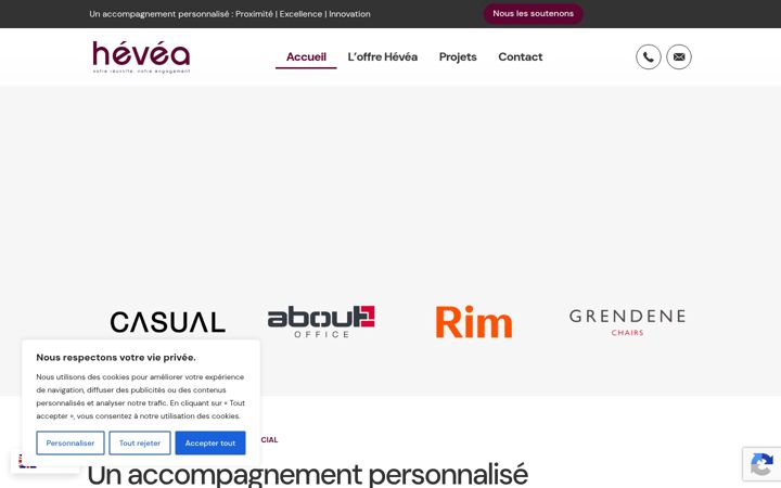 Screenshot of hevea.net