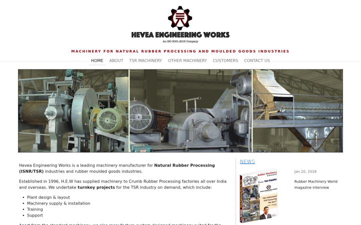 Screenshot of heveaengineering.com
