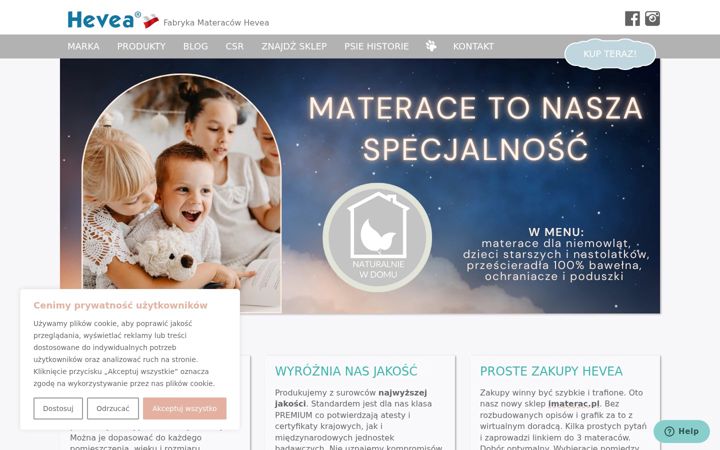Screenshot of heveamaterace.pl