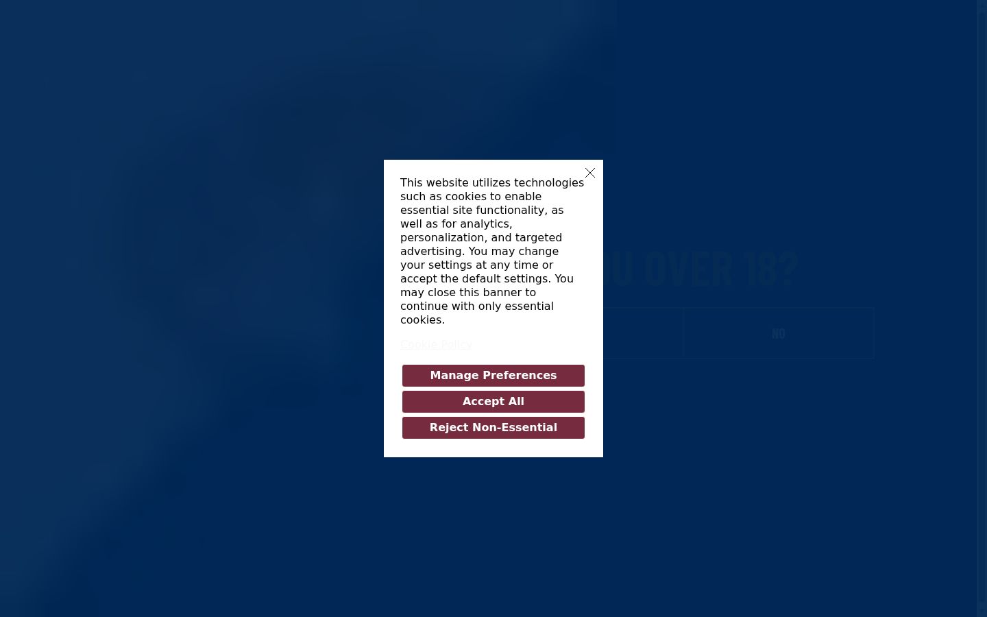 Screenshot of the consent banner shown before any interaction