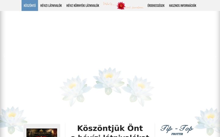 Screenshot of hevizilatnivalok.hu