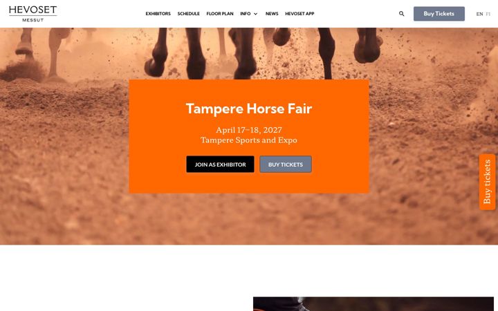 Screenshot of hevosetmessut.fi