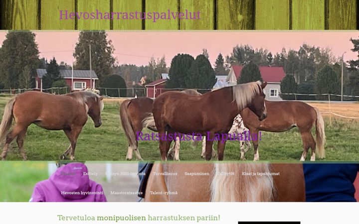 Screenshot of hevosharrastuspalvelut.fi