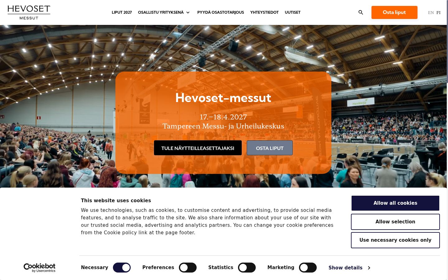 Ekrānuzņēmums ar piekrišanas baneri, kas tika rādīts pirms jebkādas mijiedarbības