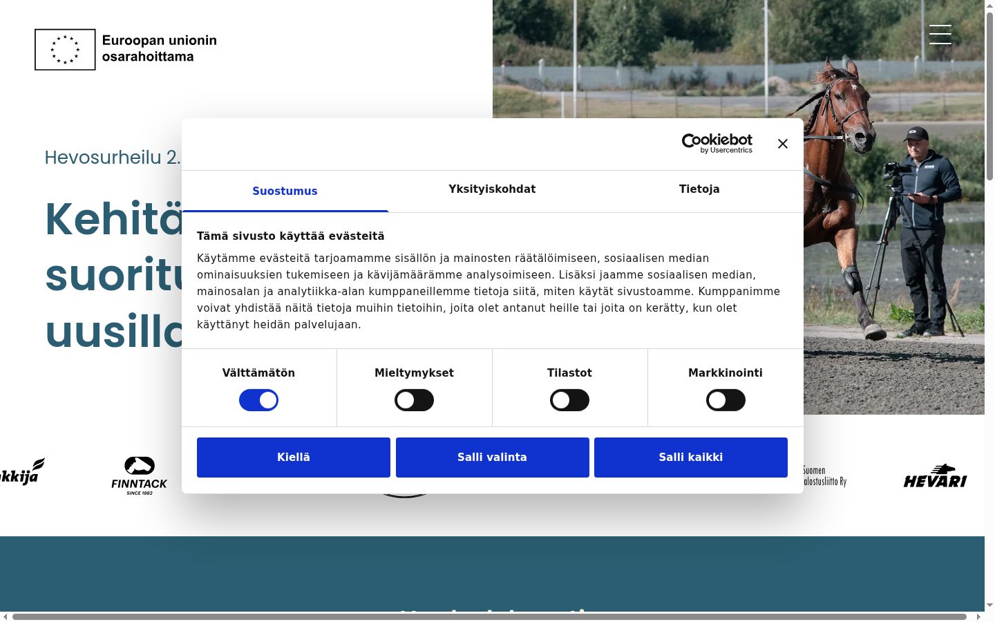 Screenshot van de toestemmingsbanner zoals getoond vóór enige interactie