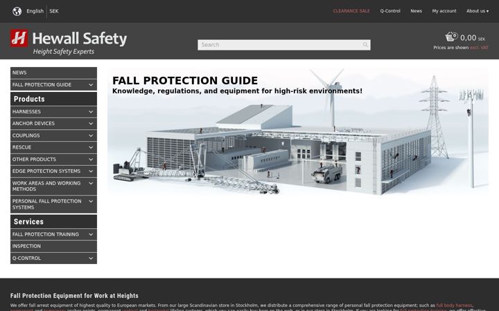 Screenshot of hewallsafety.se