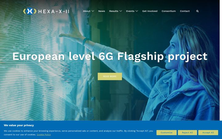 Screenshot of hexa-x-ii.eu