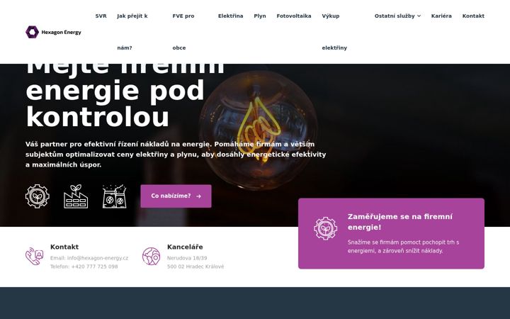 Screenshot of hexagon-energy.cz
