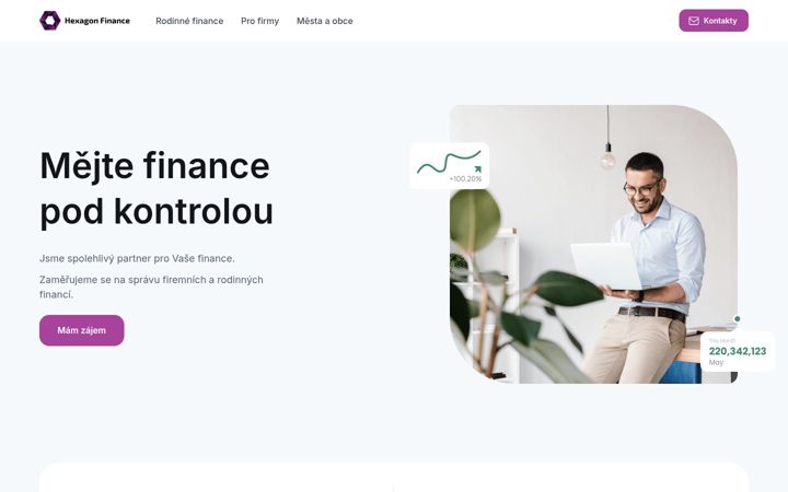 Skärmbild av hexagon-finance.cz
