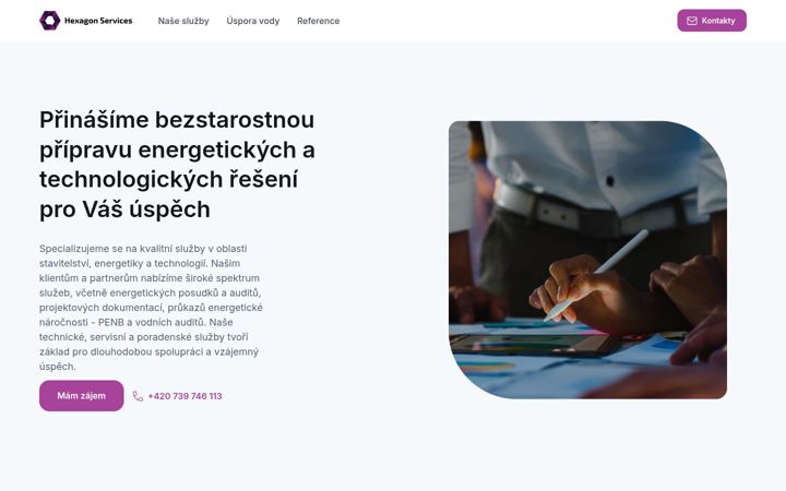 Screenshot of hexagon-services.cz