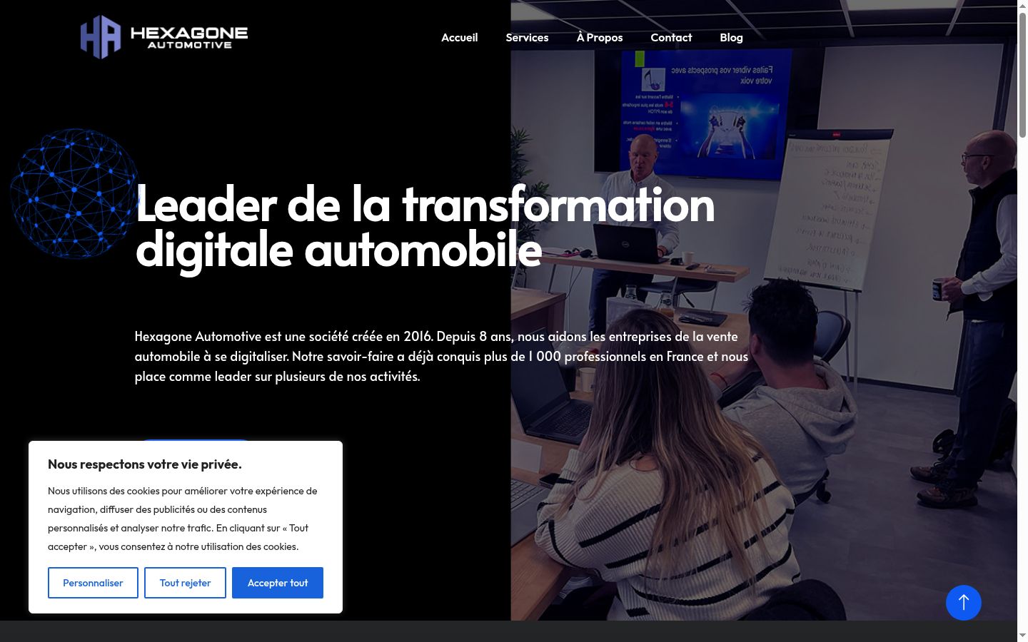 Captura de ecrã do banner de consentimento apresentado antes de qualquer interação