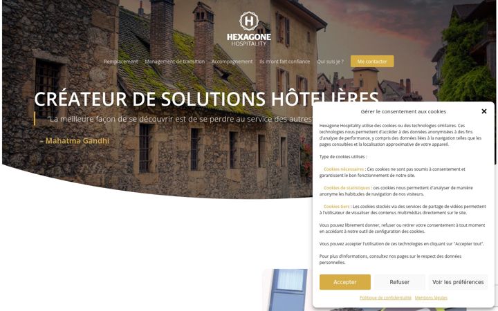 Screenshot of hexagonehospitality.fr