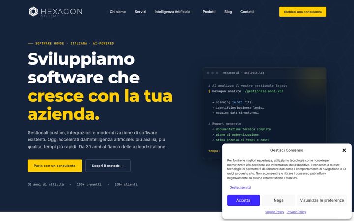 Screenshot of hexagonsistemi.it