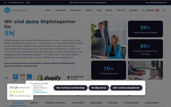 Screenshot of hexamain.de